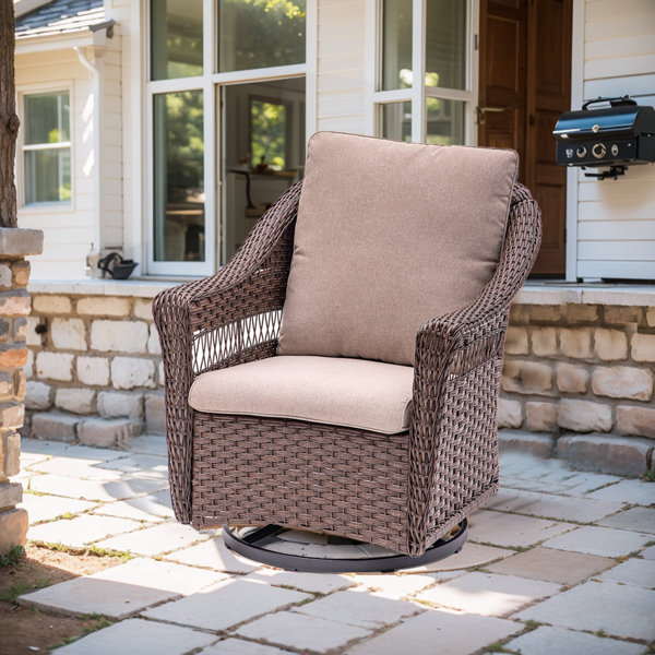 Red Barrel Studio® Adale Wicker Outdoor Glider Chair | Wayfair